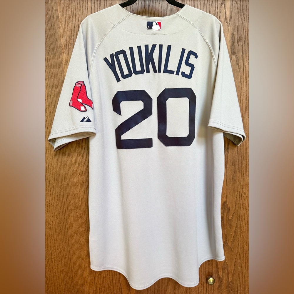 Boston Red Sox Kevin Youkilis #20 Authentic Jersey 6200 52 Road Gray Majestic